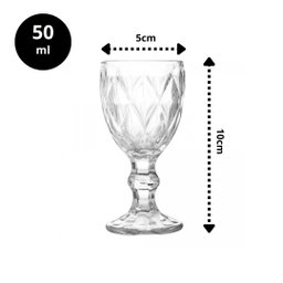 Conjunto 6 Taças de Licor Vidro Diamond 50ml - Lyor - 3