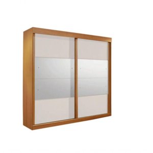 Guarda Roupa Casal 2 Portas de Correr com Espelho Trancoso - Móveis Valverde - Cinamomo Off White