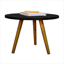 Ver imagem 5 de Mesa Redonda de Madeira Maciça Decorativa com Pés Palito Porta Objetos Mdf Preta