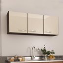 Ver imagem 1 de Armário Aéreo Modulado Fidelitá Suiça 120cm 3 Portas Noce/off-white