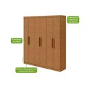 Ver imagem 4 de Guarda Roupa Casal 6 Portas e 3 Gavetas Jazz Amêndoa/off White - Lopas