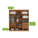 Ver imagem 5 de Guarda Roupa Casal 6 Portas e 3 Gavetas Jazz Amêndoa/off White - Lopas