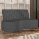 Ver imagem 2 de Sofá 2 Lugares para Sala Living 135cm Pés Palito Tamar K04 Linho Cinza Escuro - Mpozenato