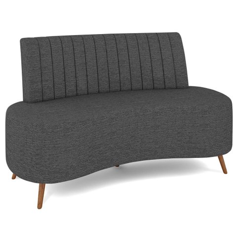 Sofá 2 Lugares para Sala Living 135cm Pés Palito Tamar K04 Linho Cinza Escuro - Mpozenato