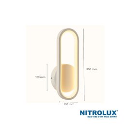 Luminária de Parede Arandela Led Interna Sala Quarto Lavabo Cozinha Corredor Closet 12w 3000k Bivolt - 2