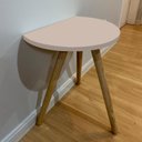 Ver imagem 3 de Kit 2 Mesas de Apoio Redonda Nuova Tripé Palito Retrô - de Parede 40cm:Nude Vel