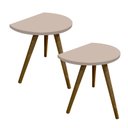 Ver imagem 1 de Kit 2 Mesas de Apoio Redonda Nuova Tripé Palito Retrô - de Parede 40cm:Nude Vel