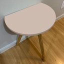 Ver imagem 4 de Kit 2 Mesas de Apoio Redonda Nuova Tripé Palito Retrô - de Parede 40cm:Nude Vel