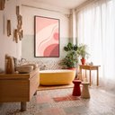 Ver imagem 5 de Quadro Canvas Rosa Minimalista 70x50cm Mold Preta