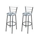 Ver imagem 1 de Conjunto 2 Banquetas Alta Preta Para Cozinha:Floral Branco