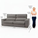 Ver imagem 3 de Sofá Retrátil e Reclinável 274cm para Sala de Estar Toquio
