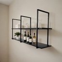 Ver imagem 5 de Nicho Suspenso Aéreo Vintage Estante Cozinha Estilo Retro Preto Edecasamoveis