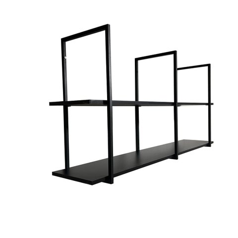 Nicho Suspenso Aéreo Vintage Estante Cozinha Estilo Retro Preto Edecasamoveis