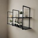 Ver imagem 2 de Nicho Suspenso Aéreo Vintage Estante Cozinha Estilo Retro Preto Edecasamoveis