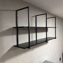 Ver imagem 4 de Nicho Suspenso Aéreo Vintage Estante Cozinha Estilo Retro Preto Edecasamoveis