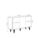Ver imagem 4 de Buffet Decorativo Sala de Jantar Versátil Village 1,36cm Pés de Madeira Off-white/ Freijó G73 - Gran