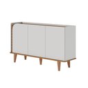 Ver imagem 5 de Buffet Decorativo Sala de Jantar Versátil Village 1,36cm Pés de Madeira Off-white/ Freijó G73 - Gran