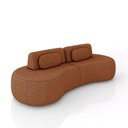 Ver imagem 2 de Sofá Sala de Estar Modulado França 280cm Encosto Articulável com Almofadas Linho Terracota G45 - Gra