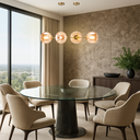 Ver imagem 5 de Lustre Pendente 4 Globos 90cm X 88cm Jabuticaba Dourada Luminária Teto Gimpo Kjdd-e-544-gold-amber-4