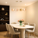 Ver imagem 3 de Lustre Pendente 4 Globos 90cm X 88cm Jabuticaba Dourada Luminária Teto Gimpo Kjdd-e-544-gold-amber-4