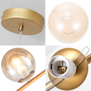 Ver imagem 7 de Lustre Pendente 4 Globos 90cm X 88cm Jabuticaba Dourada Luminária Teto Gimpo Kjdd-e-544-gold-amber-4