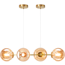 Ver imagem 1 de Lustre Pendente 4 Globos 90cm X 88cm Jabuticaba Dourada Luminária Teto Gimpo Kjdd-e-544-gold-amber-4