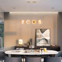 Ver mais imagens de Lustre Pendente 4 Globos 90cm X 88cm Jabuticaba Dourada Luminária Teto Gimpo Kjdd-e-544-gold-amber-4