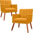 Ver imagem 1 de Kit 2 Poltrona Decorativa Miami Mostarda para Sala de Estar Recepção