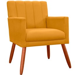 Kit 2 Poltrona Decorativa Miami Mostarda para Sala de Estar Recepção - 2
