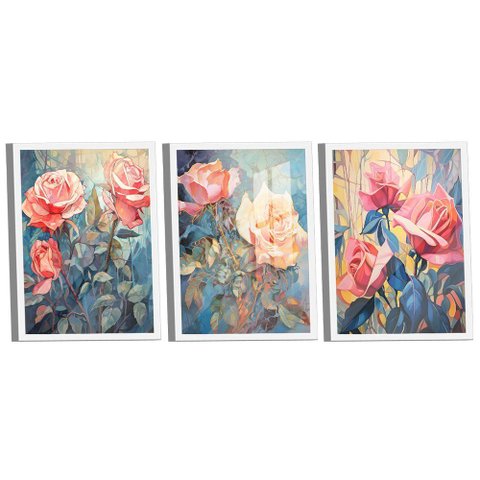 Conjunto de Quadros Trio Flores -- Br Artes
