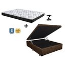 Ver imagem 3 de Cama Box Baú Casal Conforto Sintético Marrom + Colchão Casal Conforto Espuma D33 Com EPS 26x138x188