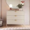 Ver imagem 3 de Cômoda 3 Gavetas 90cm Orgânico Pé Metal Luna Off White 28068