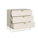 Ver imagem 4 de Cômoda 3 Gavetas 90cm Orgânico Pé Metal Luna Off White 28068