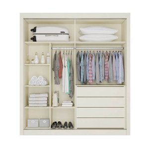 Guarda Roupa Ripado com Espelho 4 Gavetas - Lugano- Made Marcs