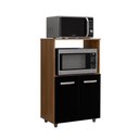 Ver imagem 3 de Armário Balcão Multiuso para Cozinha Micro-ondas e Forno Tais 02 Portas Savana Preto Moblis