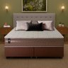 Conjunto Cama Box Super King c/ Molas Ensacadas Georgia Marrom 193x203x60 - 2