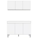 Ver imagem 5 de Armário Aéreo Andréia e Balcão Gabinete sem Tampo Manu 120cm - Ajl Móveis Cor Branco