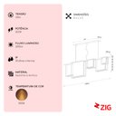 Ver imagem 3 de Lustre Almenara Dourado 220v