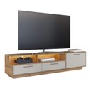 Ver imagem 3 de Rack para Tv até 75 Polegadas 2 Gavetas com Iluminação Led Ravenna Art In Móveis