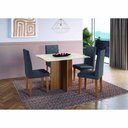 Ver imagem 1 de Conjunto Mesa de Jantar 110cm com 4 Cadeiras Multimóveis Cr50208 Freijó/off White/grafite