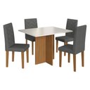 Ver imagem 2 de Conjunto Mesa de Jantar 110cm com 4 Cadeiras Multimóveis Cr50208 Freijó/off White/grafite