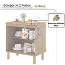 Ver imagem 3 de Balcão 2 Portas Cozinha Isabela Amêndoa Off White