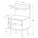 Ver imagem 5 de Kit 2 Mesas de Cabeceira para Quarto Pés Palito Retrô 1 Gaveta Sleep - Off White/nature