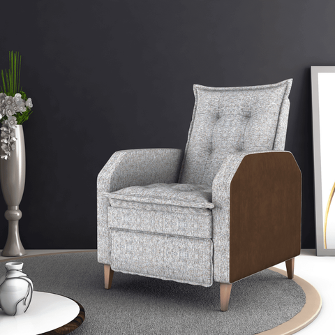 Poltrona Reclinável Utrecht Linho 72x140cm para Sala Quarto e Descanso