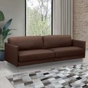 Ver imagem 1 de Sofá Decorativo Anthony 4 Lugares Sala de Estar 270cm Pés em Aço Couro Marrom Chocolate G88 - Gran B