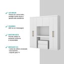 Ver imagem 3 de Guarda Roupa Casal 6 Portas 2 Gavetas Porto Branco Carraro