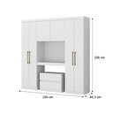 Ver mais imagens de Guarda Roupa Casal 6 Portas 2 Gavetas Porto Branco Carraro
