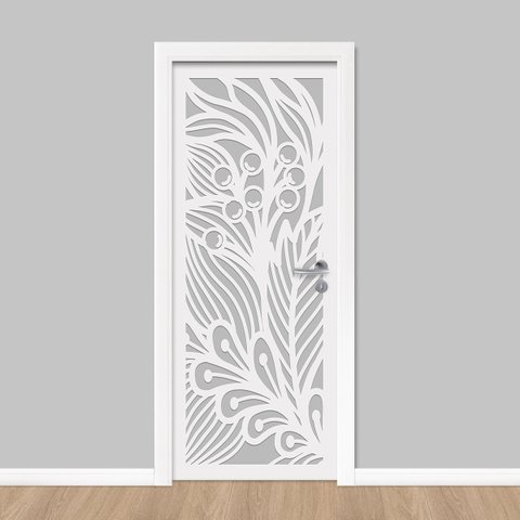 Adesivo de Porta - Relevo Floral 5 Dekalque 93x213