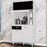 Kit Armario Cozinha 4 Portas 881 Branco Preto Poqq - 2