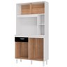 Kit Armario Cozinha 4 Portas 881 Branco Preto Poqq - 5